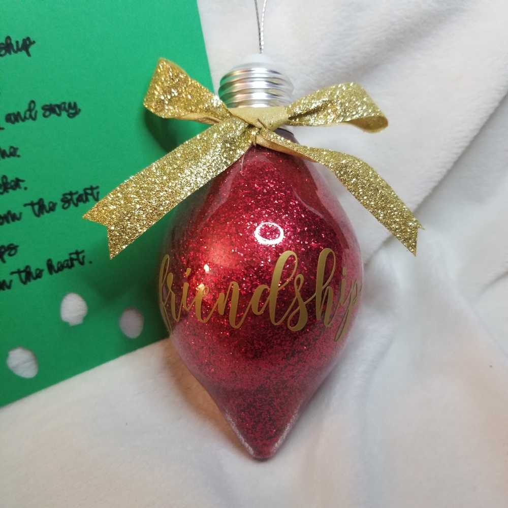 Handmade Light of Friendship Glitter Ornament